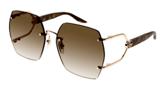 Gucci Sunglasses Woman Gold Havana Brown Gg1562S-002