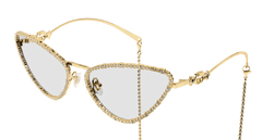 Gucci Sunglass Woman Gold Transparent GG1569S-002