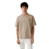 Guess Mens Patch At Chest T-Shirt In Taupe