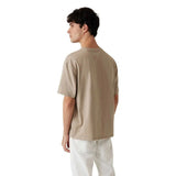Guess Mens Patch At Chest T-Shirt In Taupe