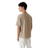 Guess Mens Patch At Chest T-Shirt In Taupe