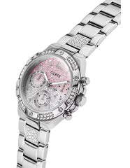 Guess Womens Harlow Multi Function Watch In Silver