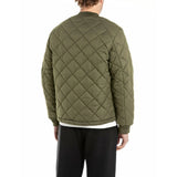 Replay Mens Paded Jacket In Khaki Green