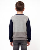 Polo Boys Trent Colour Blocked Knit In Grey