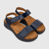Hush Puppies Womens Saria Okra Leather Sandals In Navy/Tan