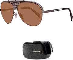 Diesel Metallic Frame Sunglasses For Men In Silver