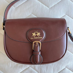 La Martina Heritage Crossbody Bag In Burgundy