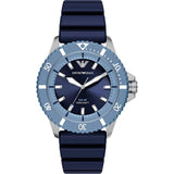 Emporio Armani Mens Green Dial Silicone Sports Watch In Blue