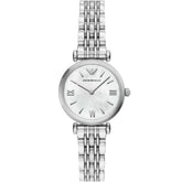Emporio Armani Ladies Whited Dial Watch In Silver