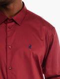 Polo Mens Sateen Shirt In Burgundy