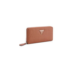 Guess Womens Viviette Medium Zip Around Purse In Cognac