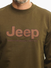 Jeep Mens Core Applique Fleece Sweatshirt In Olive