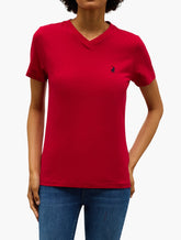 Polo Womens Red Essential V Neck T-Shirt