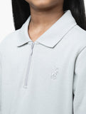 Polo Girls Candice Quarter Zip Long Sleeve Dress In Grey