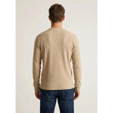 Ben Sherman Henley Long Sleeve Waffle Knit Sweatshirt In Cornstalk