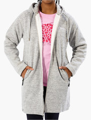 Jeep Ladies Longer Length Zip Through Grey Sweater