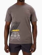 Jeep Mens Fashion Graphic Basic T-Shirt In Charcoal