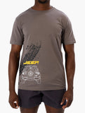 Jeep Mens Fashion Graphic Basic T-Shirt In Charcoal