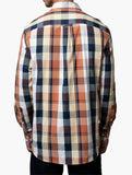 Polo Mens Easy Care Bold Orange Check Ls Shirt