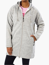 Jeep Ladies Longer Length Zip Through Grey Sweater