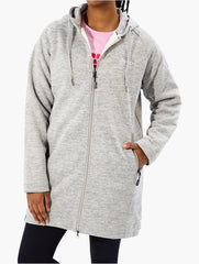 Jeep Ladies Longer Length Zip Through Grey Sweater