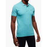 Polo Mens Classic Pique Short Sleeves Golfer In Aqua