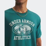 Under Armour Mens Armor Globe Short Sleeves T-ShirtsIn Teal