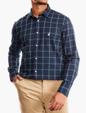 Polo Mens Long Sleeve Bold Textured Shirt In Navy