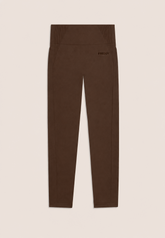 Freddy Womens Knitted Seamless 7/8 Leggings High Waist In Brown