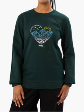 Jeep Ladies Crewneck Fleece Sweatshirt In Green