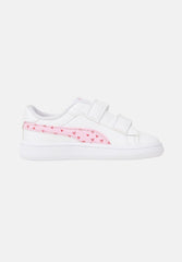 Puma Girls Smash 3.0 Hearty V Inf White Pink