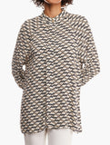 Polo Womens Grace Long Sleeve Printed Blouse In Black & White