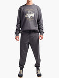Jeep Mens Fleece Jogger Pants In Navy Melange