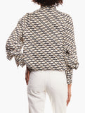 Polo Womens Grace Long Sleeve Printed Blouse In Black & White