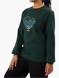 Jeep Ladies Crewneck Fleece Sweatshirt In Green