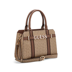 Guess Womens Lisbeth Satchel Handbag In Walnut