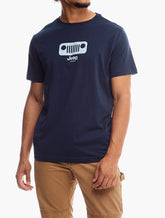 Jeep Mens Core Logo Grill Crew Neck T-Shirt In Navy