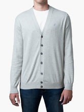 Polo Mens Plain Cardigan In Grey Melange