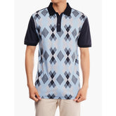 Polo Mens Dm Argyle Print Golfer In Blue