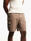 Jeep Mens Fixed Waistband Mountain Shorts In Bark