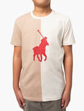 Polo Boys Tyler Colour Blocked Short Sleeve T-Shirt In Taupe