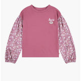 Levis Girls Puff Sleeve Woven Top In Rose Wine