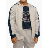 Polo Griffin Colour Blocked Zip Thru Hoody In Grey
