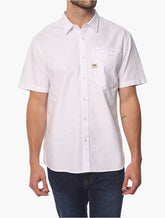 Jeep Mens Smart Short Sleeve Shirt In White