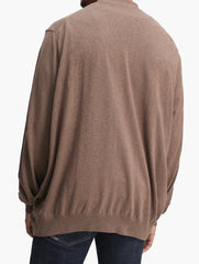 Polo Mens Plain Cardigan In Chocolate
