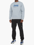 Jeep Logo Applique Crew Neck Sweatshirt In Grey