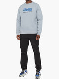Jeep Logo Applique Crew Neck Sweatshirt In Grey