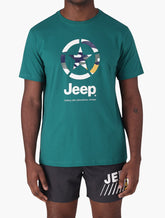 Jeep Mens Fashion Graphic Malachite T-Shirt In Bottle Green