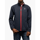 Polo Boys Riley Zip Thru High Neck Sweater In Navy