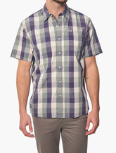 Jeep Mens Yarn Dye Ss Check Shirt Green